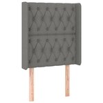 vidaXL Sommier à lattes de lit matelas LED Gris foncé 80x200cm Tissu