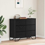 vidaXL Commode Autre Chêne noir 91 x 35.5 x 74.5 cm Bois d'ingénierie