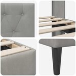 vidaXL Cadre de lit avec tête de lit Gris clair 90 x 190 cm Velours