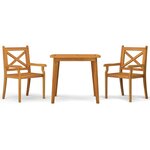 vidaXL Ensemble à manger de jardin 3 Pièces Bois d'acacia solide