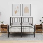 vidaXL Table de chevet avec tiroir 2 Pièces Bois ancien 40 x 35 x 47.5 cm