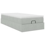 vidaXL Cadre de lit ottoman et matelas gris clair 100x200 cm velours