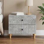 vidaXL Cabinet de chevet avec tiroir Gris béton 62 x 34 5 x 48 cm