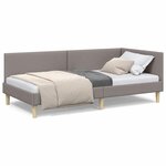 vidaXL Cadre de lit d'angle Autre avec tête de lit Taupe 90 x 200 cm