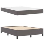vidaXL Cadre de lit avec matelas Gris 140 x 190 cm tissu