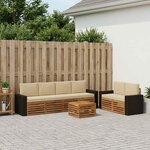 vidaXL Ensemble de canapés d'extérieur 7 pc Naturel et Beige