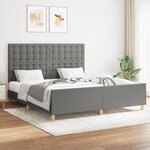 vidaXL Cadre de lit avec tête de lit Gris foncé 160 x 200 cm Tissu