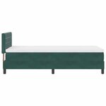 lit box spring vidaXL avec matelas et LED vert foncé 90x190 cm velours