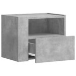 vidaXL Table de chevet murale gris béton 45x30x35 cm