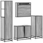vidaXL Ensemble de meubles de salle de bain 4 Pièces sonoma gris