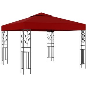 vidaXL Belvédère 3x3 m Rouge bordeaux