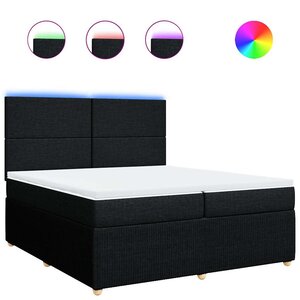 vidaXL Sommier à lattes de lit avec matelas Noir 200x200 cm Tissu