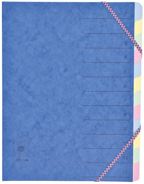 Trieur 12 onglets CL 7/10ème Dos extensible à élastiques Rubriques imprimées Coloris A... COUTAL