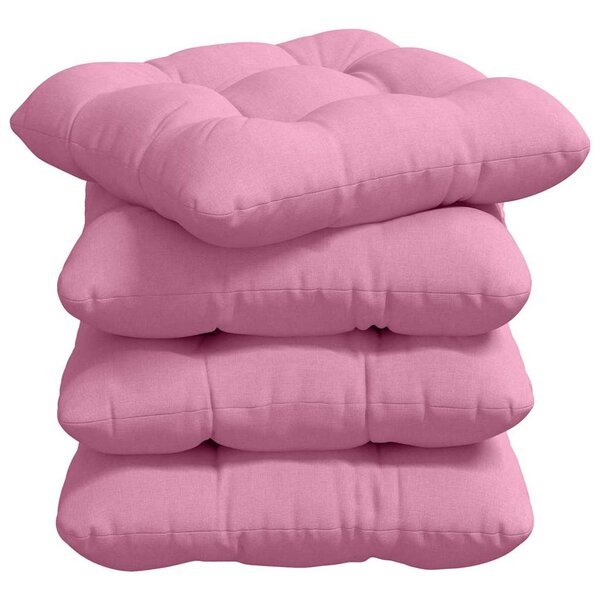 vidaXL Coussins de siège 4 Pièces Rose 40 x 40 x 12 cm tissu