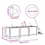 vidaXL Pots de jardin Gris 120 x 40 x 37.5 cm Acier