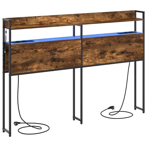 vidaXL Tête de lit de rangement Chêne fumé 120 cm Bois d'ingénierie