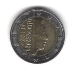 2 euros Luxembourg 2023 face nationale - Grand Duc Henri.