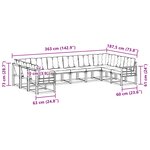 vidaXL Ensemble de canapés d'extérieur 10 pc Naturel et Crème