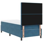 Lit à ressorts vidaXL avec matelas et LED bleu foncé 100x200 cm en velours