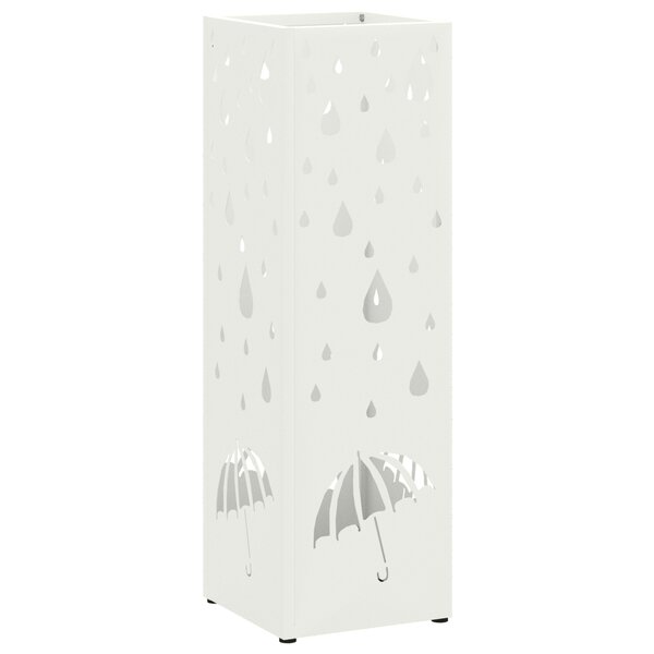 vidaXL Porte-parapluies Blanc Métal Standard Motif Porte-parapluies