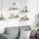 vidaXL Étagères murales 4 Pièces chêne sonoma 40x9x3 cm