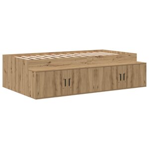 vidaXL Cadre de lit Chêne artisanal 90 x 200 cm Bois d'ingénierie