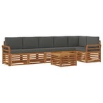 vidaXL Ensemble de canapés d'extérieur 7 pc Naturel et Anthracite