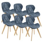 Lot de 6 chaises similicuir 81 x 57 x 49 cm bleu 03_0006791