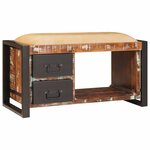 vidaXL Banc de Rangement Multicolore Bois massif de récupération