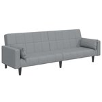 vidaXL Canapé-lit à 2 places avec repose-pied gris clair tissu