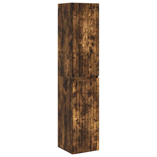 vidaXL Cabinet de Salle de Bain Mural Chêne fumé 33 x 34 5 x 160 cm