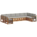 vidaXL Ensemble de canapés d'extérieur 10 pc Gris Naturel et Clair