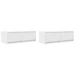 vidaXL Meubles TV 2 Pièces blanc 80x31x25 5 cm bois d'ingénierie