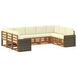 vidaXL Ensemble de canapé d'angle 9 Pièces Naturel et Crème Polyester