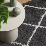 vidaXL Tapis shaggy à poils longs moderne noir et crème 60x110 cm