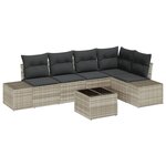 vidaXL Ensemble de canapé de jardin avec coussin 6 Pièces Gris clair