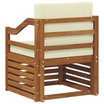 vidaXL Canapé d’extérieur Bois d'acacia massif et polyester Naturel