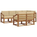 vidaXL Ensemble de canapés d'extérieur 7 pc Naturel et Beige