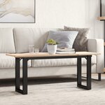 vidaXL Table basse cadre en O 110x40x45 cm bois de pin massif et fonte