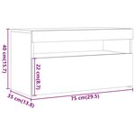 vidaXL Meubles TV avec lumières LED 2 Pièces vieux bois bois d'ingénierie