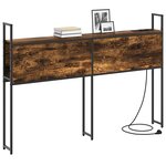 vidaXL Headboard de Rangement avec Station de Charge Chêne fumé 120 cm