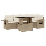 vidaXL Salon de jardin avec coussins 6 Pièces beige résine tressée