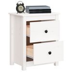 vidaXL Table de chevet Blanc 50x35x61 5 cm Bois de pin massif