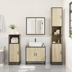vidaXL Armoire de salle de bain chêne sonoma bois d'ingénierie métal