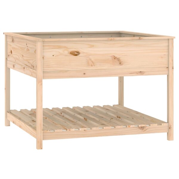 vidaXL Jardinière avec étagère 111 5x111 5x81 cm Bois massif de pin