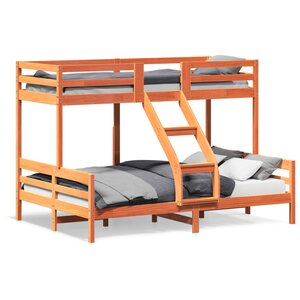 vidaXL Lit superposé sans matelas 80x200/140x200 cm bois massif