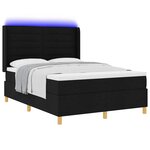 vidaXL Lit à ressorts avec matelas Noir 140 x 200 cm tissu