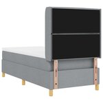 vidaXL Lit à ressorts avec tête de lit Gris clair 100 x 200 cm tissu
