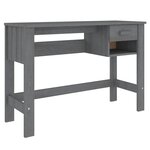 vidaXL Bureau HAMAR Gris foncé 110x40x75 cm Bois massif de pin