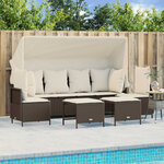vidaXL Salon de jardin avec coussins 5 Pièces marron résine tressée